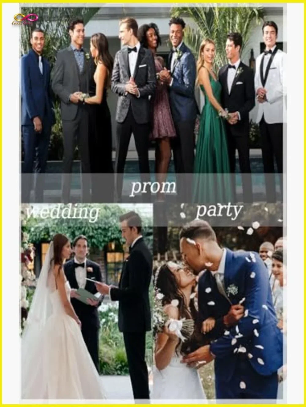 Slim Fit Double Breasted 3-Piece Suit Elegant Business Formal Wedding Tuxedo